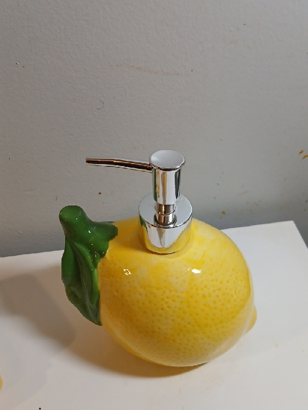 Ceramic Lemon Soap Dispenser and Lemon-Themed Home Accent Set - Picture 4 of 8